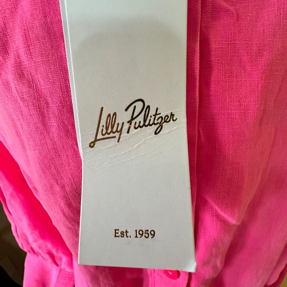 💥Lilly Pulitzer - DRENA Linen Dress NWT- Passion Fruit Pink - Lined - NWT!!!💥 - Picture 13 of 14